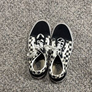 Vans Men’s Checkered Black and White Sneakers